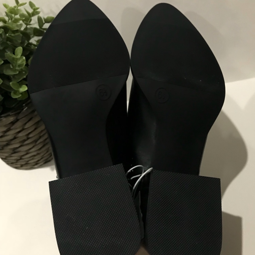 NWT Crista Black Studded Pointed Toe Heeled Mules - Picture 6 of 6